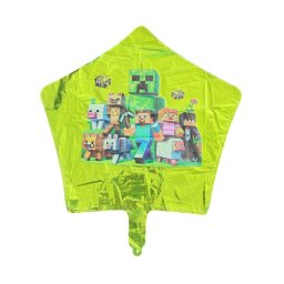 Balon folie stea verde Minecraft 45 cm