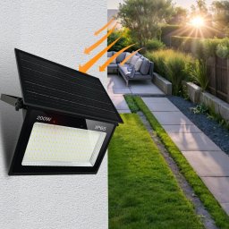 Proiector cu panou solar integrat 150W, 285x175x52mm, 1600lm, IP65, 6500K