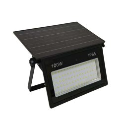Proiector cu panou solar integrat 100W, 285x175x52mm, 1300lm, IP65, 6500K