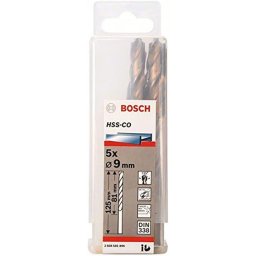 Set 5 burghie pentru metal HSS-CO, 9 x 81 x 125 mm, prindere cilindrica