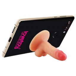 Lovetoy - suport telefon cu ventuză - minidildo realist - culoare naturală