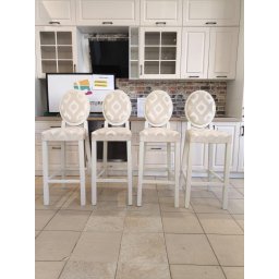 SET 5 SCAUNE FLY2 DE BAR DIN LEMN TAPITAT disponibil un set