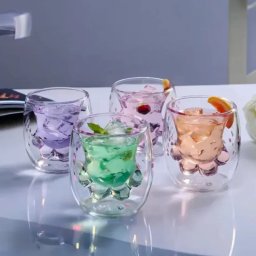 Set 4 Pahare cu Pereti Dubli Kitty Paw