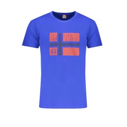 Tricou albastru bărbătesc cu mânecă scurtă