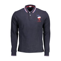 Tricouri polo cu mânecă lungă albastre pentru bărbați