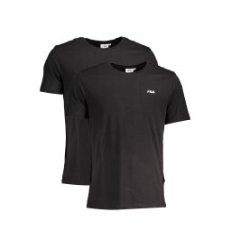 Tricou FILA negru cu mânecă scurtă pentru bărbați