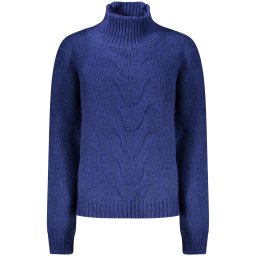 Pulover albastru cu guler înalt pentru femei K-WAY