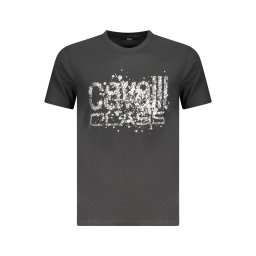 Tricou Cavalli Class negru cu mânecă scurtă