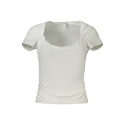 Tricou GUESS JEANS alb cu mânecă scurtă