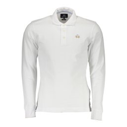 Tricou polo alb cu mânecă lungă pentru bărbați