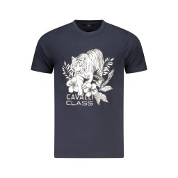 Tricou bărbătesc cu mânecă scurtă CAVALLI CLASS albastru