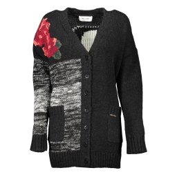 Cardigan negru Blugirl cu model floral