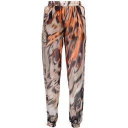 Pantaloni portocalii cu imprimeu pentru femei Just Cavalli