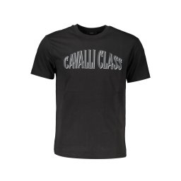 Tricou negru cu mânecă scurtă CAVALLI CLASS