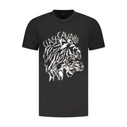 Tricou Cavalli Class negru cu mânecă scurtă