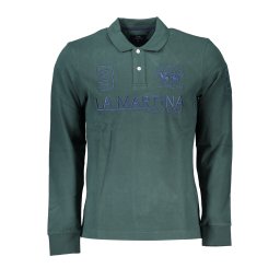 Tricou polo verde cu mânecă lungă pentru bărbați