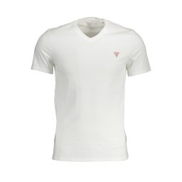 Tricou GUESS JEANS alb cu mânecă scurtă