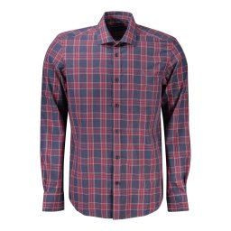 Cămașă bărbătească cu mânecă lungă în carouri