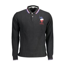 Tricouri polo negre cu mânecă lungă pentru bărbați