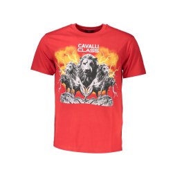 Tricou bărbătesc cu mânecă scurtă CAVALLI CLASS roșu