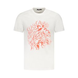 Tricou Cavalli Class alb cu mânecă scurtă