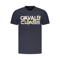 Tricou bărbătesc cu mânecă scurtă CAVALLI CLASS albastru