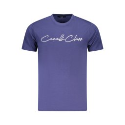 Tricou bărbătesc cu mânecă scurtă Cavalli Class, albastru