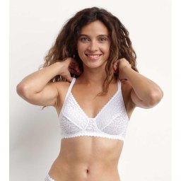 DIM DAILY DENTELLE WIREFREE SOFT CUP BRA - Women's underwire bra - white