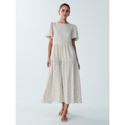 St MRLO Rochie 'Sitia' bej / alb