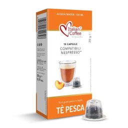 Italian Coffee Ceai Negru aroma de piersici compatibile Nespresso 10 capsule