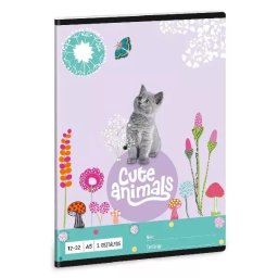 Cute Animals: caiet cu linii - clasa 3, 12- 32, A5