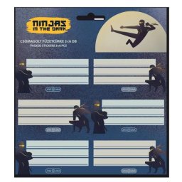 Ninjas in the Dark: Etichetă caiet - set 3 x 6 buc.