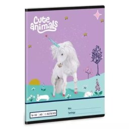 Animale drăguțe: Caiet dictando cu unicorni - Clasa a 2-a, A5