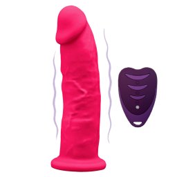 SilexD Model 2 Vibrating Premium Silicone Dual Density Dildo 7" with Remote Pink