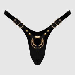 strap-on-me Leatherette Harness Fabulous One Size Black Glossy