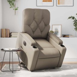 Fotoliu rabatabil electric cu ridicare, cappuccino GartenMobel Dekor
