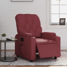 Fotoliu rabatabil electric, rosu vin, piele ecologica GartenMobel Dekor