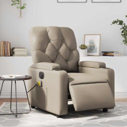 Fotoliu electric masaj rabatabil, cappuccino, piele ecologica GartenMobel Dekor