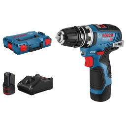Bosch GSR 12V-35 FC Set Masina de gaurit si insurubat 35Nm + 2 x acumulatori Li-Ion, 3Ah + incarcator rapid GAL 12V + L-Boxx
