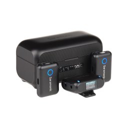 Microfon Saramonic Kit microfon wireless Blink500B2+ 2TX+RX2.4 GHz display OLED carcasa incarcare 1250mAh Negru