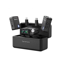 Kit microfon wireless Saramonic Ultra 01 (2TX+RX)ClearVoice, IPX5, 2 x magn. microf., negru