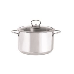 Oala 6l cu capac din sticla Kulinaria Metalac inox/24cm/6l
