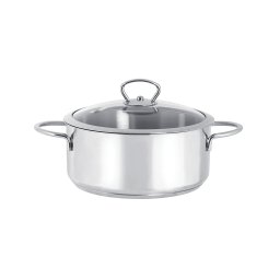 Cratita 1.4l cu capac din sticla Kulinaria Metalac inox/16cm/1.4l