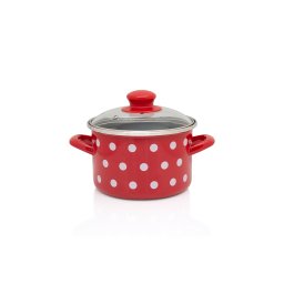 Oala 2l cu capac din sticla Tufne Metalac email/16cm/2l