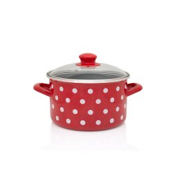 Oala 6.75l cu capac din sticla Tufne Metalac email/24cm/6.75l