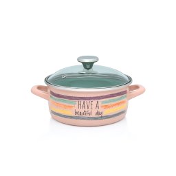 Cratita 2.75l capac din sticla Divan Dan Metalac email/20cm/2.75l