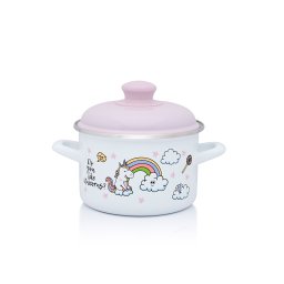 Oala 2l cu capac Unicorn Metalac email/16cm/2l