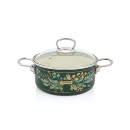 Cratita 2.75l cu capac sticla Golden Times Metalac email/20cm/2.75l
