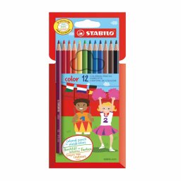 Creioane colorate Stabilo Color, 2.5 mm, 12 culori/set