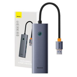 4in1 Hub Baseus UltraJoy USB-A to USB 3.0 + RJ45 (space grey)